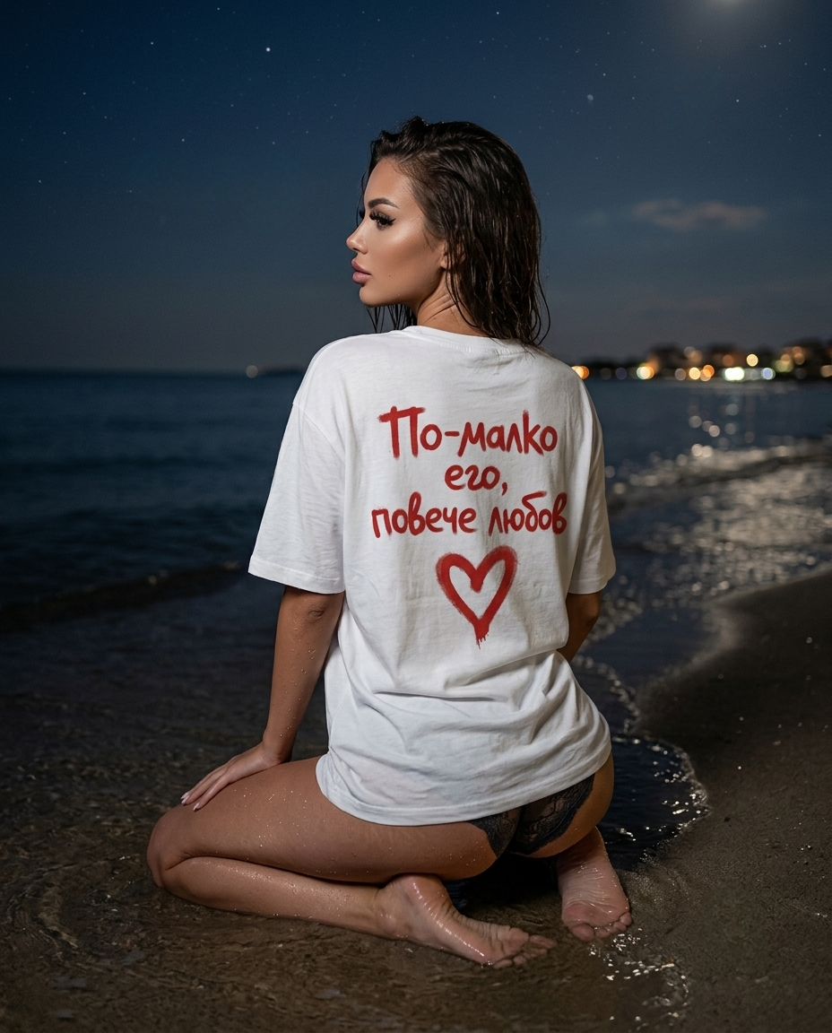 Тениска “По-малко его, повече любов”